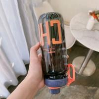 Botella De Agua Con Manija Y Correa Transparente De Plástico Ligera Gran Capacidad 0.6L/0.8L/1L Botella De Bebida Para Viajes Resistente Al Desbordamiento - details 9