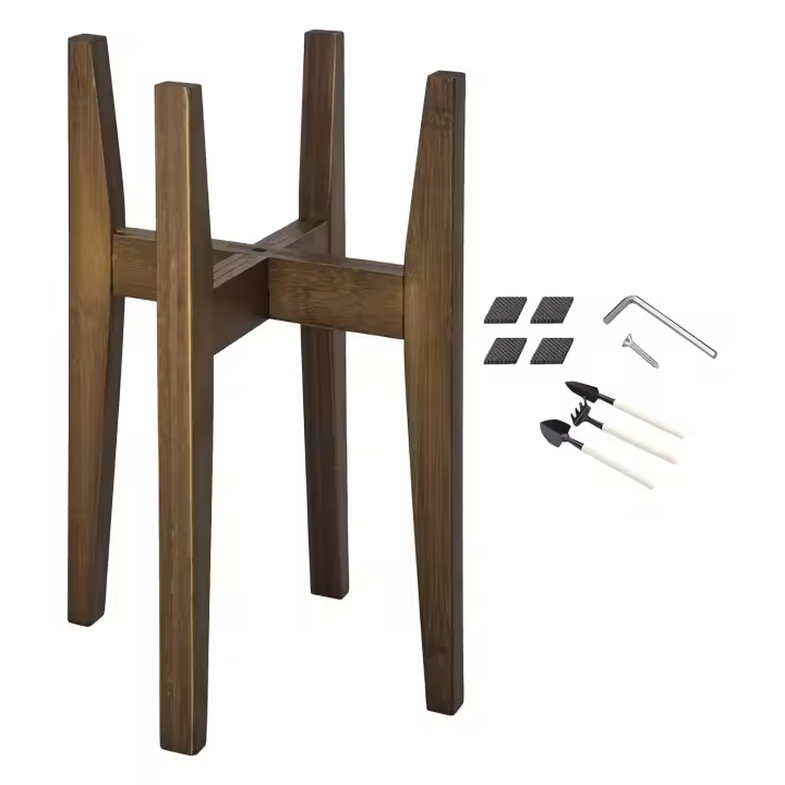Soporte Para Plantas De Madera Sólida Ajustable Para Decoración Del Hogar Y Jardín Fácil De Montar Estantería Para Macetas De Patio - 1