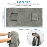 Toalla De Baño Para Perros Grandes Super Absorbente Y De Secado Rápido Microfibra Algodón 100% Suministros Para Gatos Y Perros - details 3