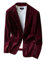 Chaleco De Veludo Para Hombre Casual Dos Botones Notch Lapel Traje De Novia Fiesta Casamiento Estilo Tuxedo Ajustado - details 1