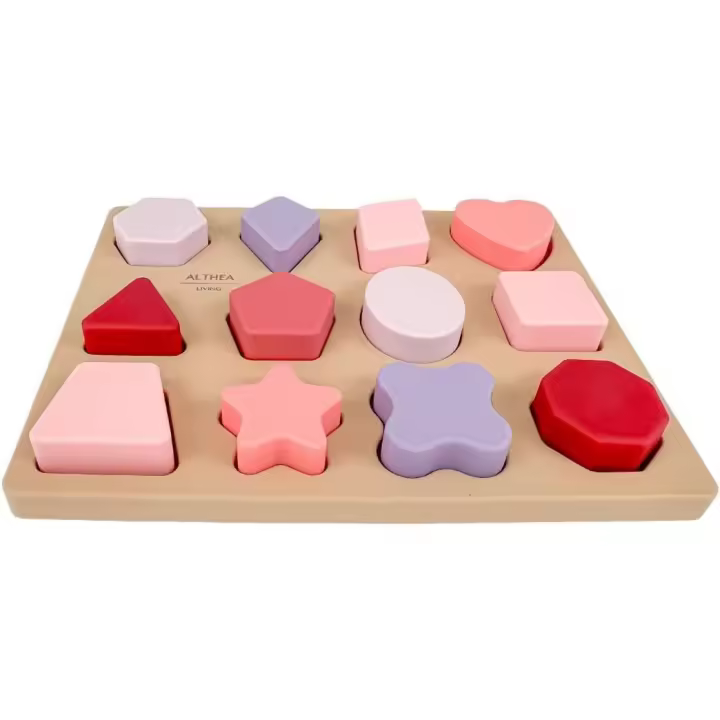 Puzzle sensorial apilable de silicona orgánica para bebés - 1