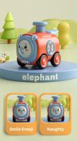 Pequeño Tren Inertia Press Con Silbato Juguete Interactivo Para Padres Y Niños Coche De Dibujos Animados Resistente Al Impacto Para Bebés - details 21