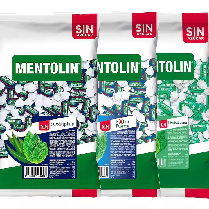 MENTOLIN PACK 3 Kg caramelos sin azúcar para la tos Eucaliptus & Extra Fuerte & Hierbabuena - 1
