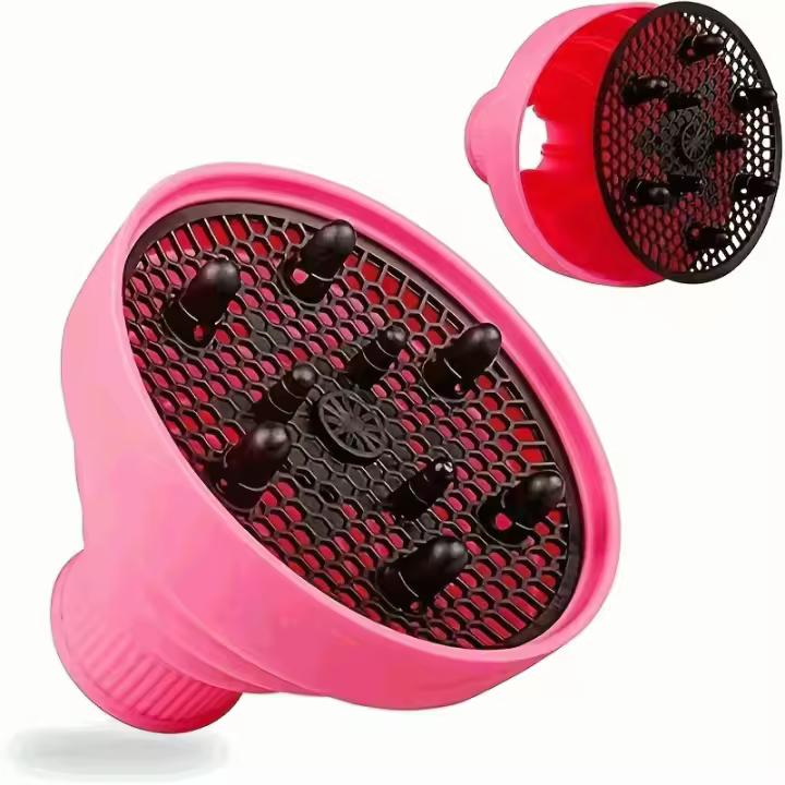 IMAXWAVE Difusor de Pelo Plegable Universal para Secador - Rosa | Mejora Rizos y Ondas Naturales, Reduce Encrespamiento y Añade Volumen | Accesorio Portátil para Cabello Rizado u Ondulado - Rosa - 1