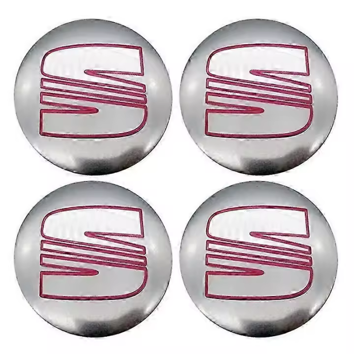 4 unids 56mm 60mm Coche Centro de Rueda Hub Cap Rim cubierta emblema Adhesivos Accesorios para Seat Ibiza 6J 6L FR Ateca Altea XL Leon 2 Leon - 1