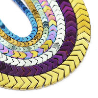 Piedras De Hematita Naturales En Forma De Flecha Color Oro Azul Verde Cuentas Sueltas Para La Fabricación De Joyas Pulseras DIY 4/6/8/10MM - details 0