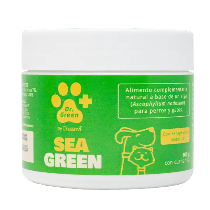 Dr. Green Vet Seagreen para Perros y Gatos 100Gr - Ascophyllum Nodosum en Polvo - Elimina el sarro y la placa dental - 1