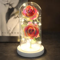 Lámpara De Rosas Rojas En Domos De Vidrio Base De Madera Belleza Y Bestia Regalo De San Valentín Y Navidad Decoración Para El Hogar - details 16