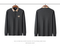 Camisa Polo De Lujo Para Hombre Con Bordado Estilo Casual Primavera Otoño Cuello Redondo Manga Larga Moda Negocios Paul - details 0