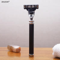 iRAZOR Clásica Triple Lámina 3 Capas Mach 3 Cepillo De Barba De Seguridad Para Hombres Eliminación De Vello En Rostro Regalo Para Padre - details 0
