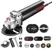 Amoladora Angular Eléctrica, 1100W, 11000RPM, 100mm, Herramienta eléctrica para esmerilar, cortar, pulir y cortar para PVC, madera, Máquina pulidora doméstica, máquina cortadora, 35 dics - details 0