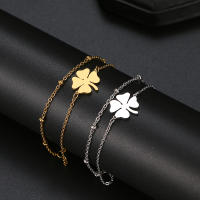 Pulsera De Acero Inoxidable Estilo Clásico Moda Cuatro Hojas De Clover Para Mujer Joyería Fina Regalos De Boda Y Fiesta - details 5