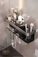 Estante De Pared Para Baño De Aluminio Aviación Organizador De Hogar Accesorios Y Suministros Para Secador De Pelo Soporte Cráneo Montado En La Pared - details 8