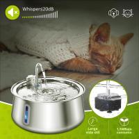 Fuente De Agua Automática Para Mascotas 4L En Acero Inoxidable Silenciosa Con Filtro Dispensador De Agua Para Gatos Y Perros - details 4
