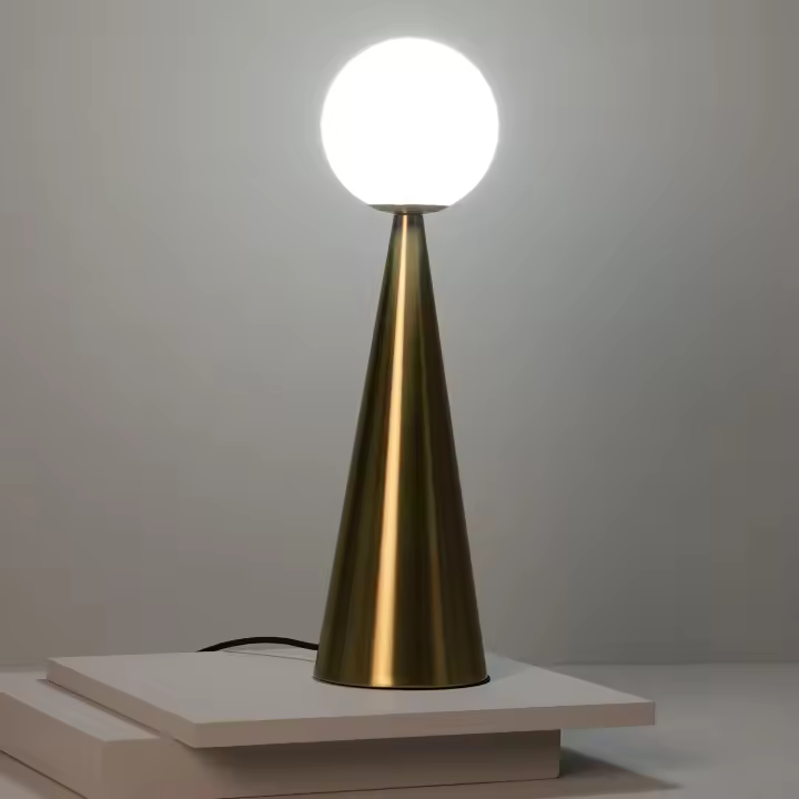 Ledkia Lámpara de Mesa Metal y Cristal Hipias Dorado - 1