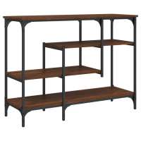 vidaXL Mesa consola con estantes 100x35x75 cm Negro, Roble Sonoma, Roble ahumado Mesa de sofá Mesa de Entrada para Salón Consola de Entrada Mueble Recibidor Mesita Mesa auxiliar Salon - details 4