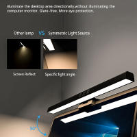 Lámpara De Escritorio LED 33/50CM Luz De Pantalla De Computadora Luz De Lectura Cuidado De Los Ojos Regulación Sin Pasos USB Para Laptop - details 3
