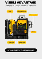 Nivel De Láser DEWALT DW089LG Con 12 Líneas 3 X 360° Luz Verde Batería 12V Li-Ion Uso Exterior Vertical Y Horizontal - details 9