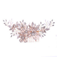 Diadema De Perla Y Cristal Flor Y Hoja Para Novia Accesorios De Cabello De Boda Tiara Combinado Con Peine Para Mujer Joyería De Moda - details 13