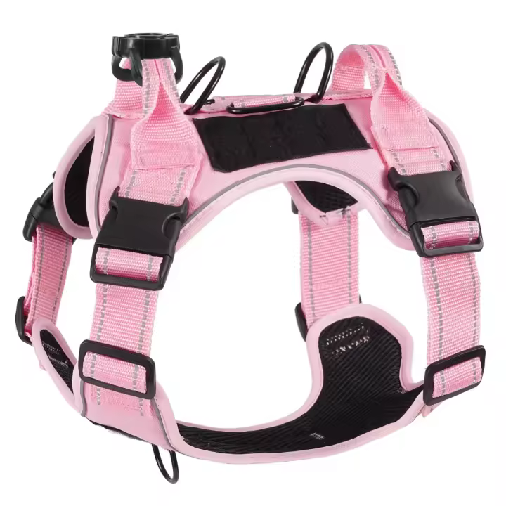 Arnes Para Perros De Medio Y Grande Con Cubierta Protectora De Silicona Antideslizante Ajustable Para Pecho No Hay Pull En Todas Las Estaciones Tamaños S M L XL Colores Negro Rojo Morado Rosa - 1