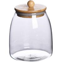 Juego De Botellas De Almacenamiento Ecológicas De Vidrio Con Tapa Madera Para Cocina Gran Capacidad Para Azúcar Y Té - details 4