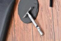 Afeitadora De Seguridad Para Hombres YAQI Matte Chrome Color AC Hoja Excalibur Individual Material De Zinc Aleación Y Latón - details 3
