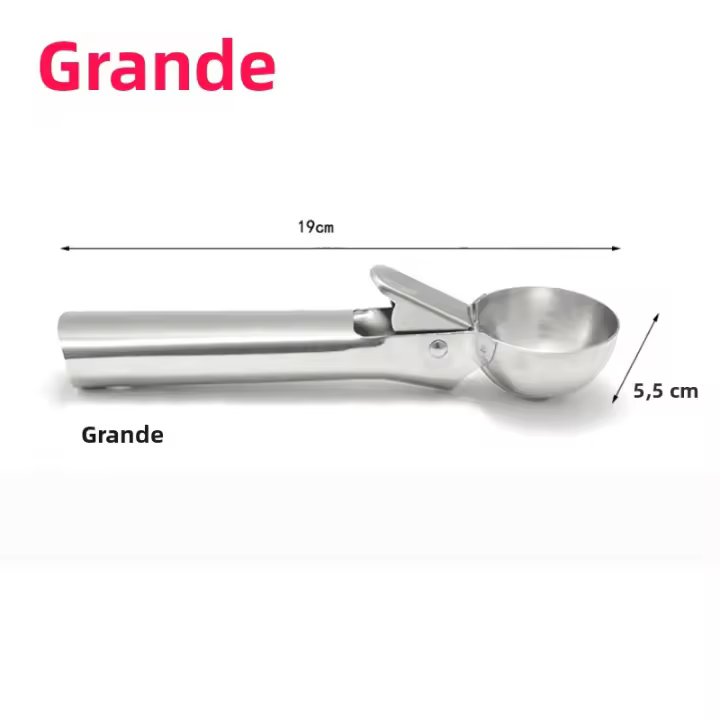 Cuchara De Hielo De Acero Inoxidable Para Helado Y Frutas Hueso De Sandía No Pegajoso Hacer Bolas De Hielo Máquina De Hielo De Hockey En Bicicleta Cuchara De Helado - 1