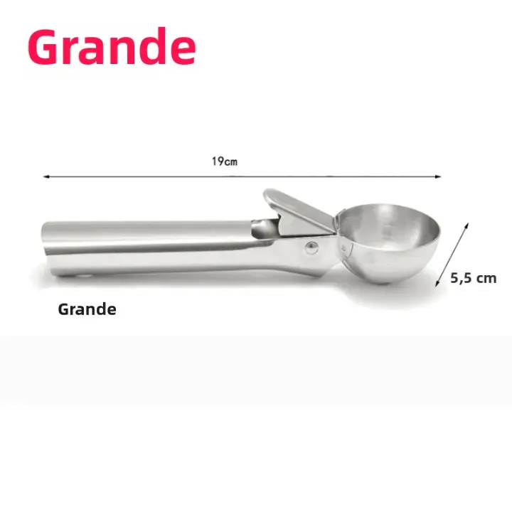 Cuchara De Hielo De Acero Inoxidable Para Helado Y Frutas Hueso De Sandía No Pegajoso Hacer Bolas De Hielo Máquina De Hielo De Hockey En Bicicleta Cuchara De Helado - 1