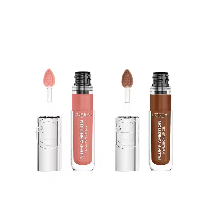 L'Oréal Paris | Pack Plump Ambition - Aceite Labial voluminizador con Ácido Hialurónico tonos 601 Worth It + 510 Nuit Sparkle - 1