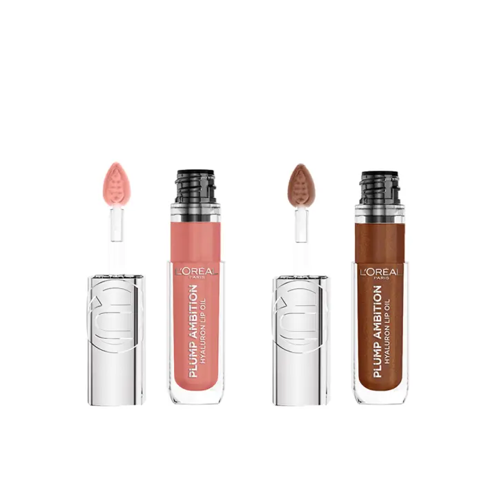 L'Oréal Paris | Pack Plump Ambition - Aceite Labial voluminizador con Ácido Hialurónico tonos 601 Worth It + 510 Nuit Sparkle - 1
