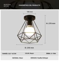 Lámpara De Techo Retro Para Interior Vintage E27 Para Pasillo Corredor Iluminación Decorativa Para Dormitorio Fuente De Aluminio - details 1