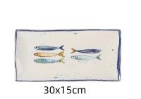 STARLEY - Fuente rectangular de 25X15cm,30x15cm,30X 20cmdiseño peixe elite con acabado brillante para cocina y comedor - details 1