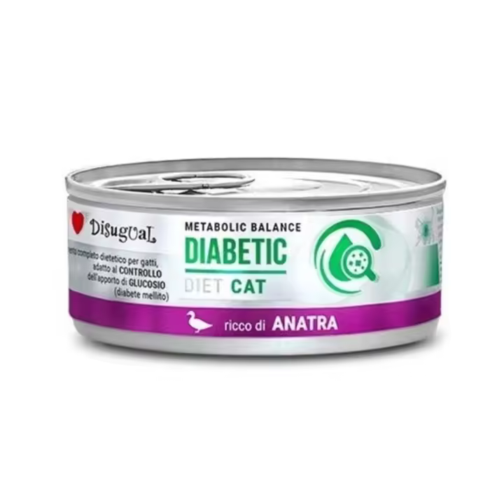 Disugual Diet Cat Diabetic Latas para Gatos con Pato - 12 unidades x 85 gr - 1