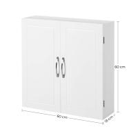 Armario de pared blanco mate para baño estilo escandinavo, con 2 puertas y estantes ajustables - 60x18x60 cm - details 6