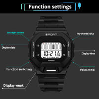 Reloj Deportivo Para Hombre YIKAZE Impermeable Con Pantalla LED Multifuncional Regalo Para Estudiantes Adventure Al Aire Libre - details 4
