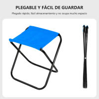 Taburete Plegable Portátil de Tela Oxford，Silla Plegable Ultraligera de Camping, Playa y Jardín - Estructura de Metal Antirrobo, Asiento de Tela Transpirable Azul Claro, Fácil de Transportar y Almacenar,Silla Plegable Profesional para Actividades Al Aire - details 3