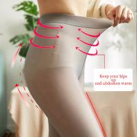 Leggings De Otoño Invierno Para Mujer Color Sólido Terciopelo Cálido Pantalones Cómodos Cintura Alta Elástica Suave Y Grueso Medias - details 9