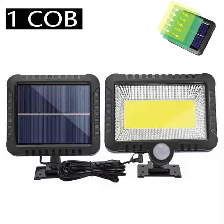 Luz Solar Recargable Con Sensor De Movimiento Exterior 1/4/6 COB Luz De Pared Impermeable Emergencia Calle Jardín Porche LED - 1