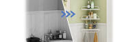Vicyol S&D  Estantería Telescópica de Baño. Estante Esquina de Ducha de Plástico y Metal sin Taladro. Organizador de Bañera, Cocina, Lavabo de Altura Ajustable 180 a 325 cm con 4 Baldas, Toallero y 3 Ganchos - details 2
