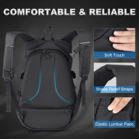 Mochila Para Motociclista Impermeable Con Estriado Reflector Bolsa De Almacenamiento De Casco De Motocicleta Para Salidas Y Carreras - details 3