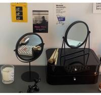 Espejo De Maquillaje Retro Europeo Y Americano Metálico Portátil Para Mesa Espejo Redondo Giratorio Para Vestir Para Niñas - details 4