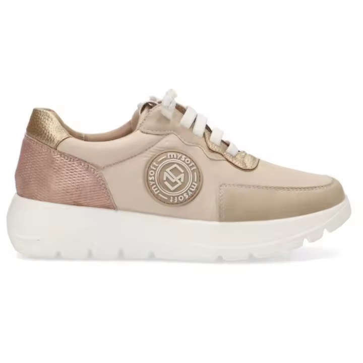 Mysoft zapato deportivo para mujer 25M267 color beig - 1