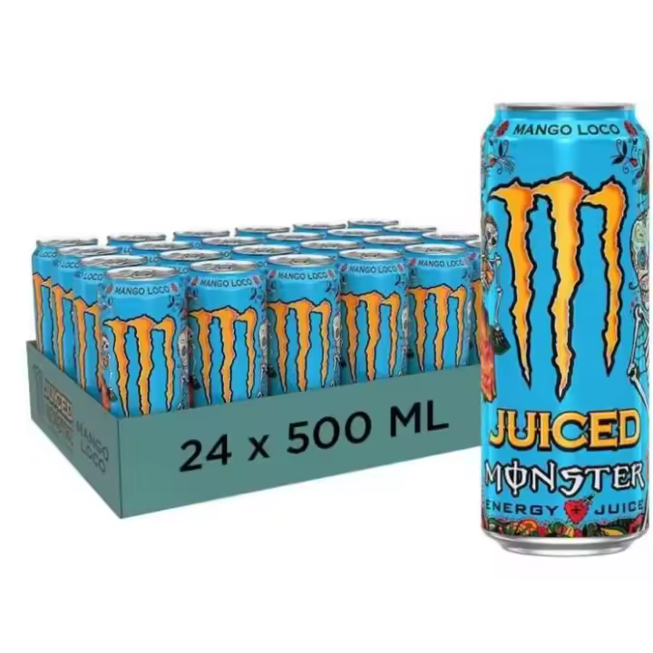 MONSTER MANGO LOCO JUICED 500ML - BEBIDA ENERGETICA - LATA PACK 24  UNIDADES (MONSTER NACIONAL) - 1