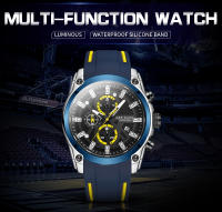 Reloj De Pulsera Deportivo Militar Para Hombre MEGIR Resistente Al Agua Con Correa De Silicona Azul Lujo Marca Top Mano Luminosa - details 0