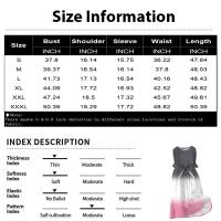 Vestido Bohemio De Verano Para Mujer Estampado Floral Casual Manga Corta Botones Estilo Playa Midi Elegante Robe O-Neck - details 10
