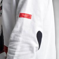 Sudadera Revés Anabel Lee - Blanca con Ribetes Negros, Corazones y Mensaje Bordado - details 7