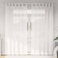 vidaXL Cortinas de gasa con trabillas 2 uds 140x225 cm en color Morado/Gris claro/Terracota y más | protección solar decorativa para ventanas hogar oficina dormitorio fácil de instalar - details 6