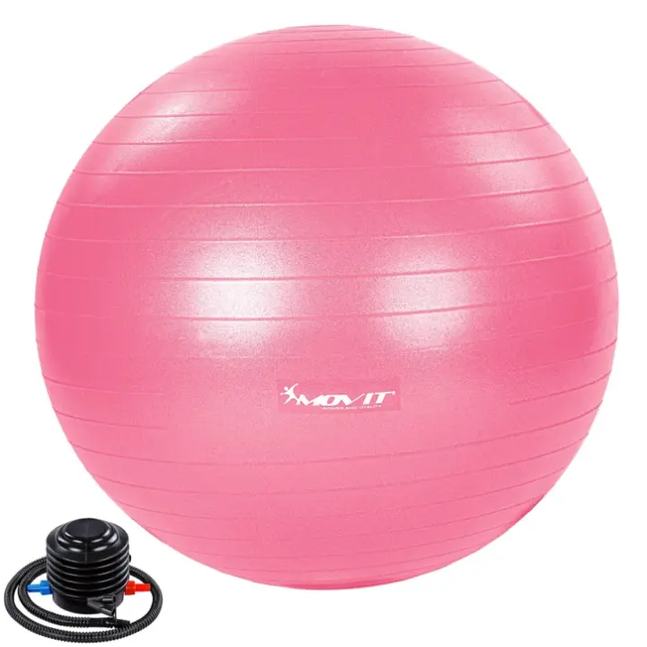 MOVIT® Fitball con bomba de pie, pelota de fitness, balón suizo - 1