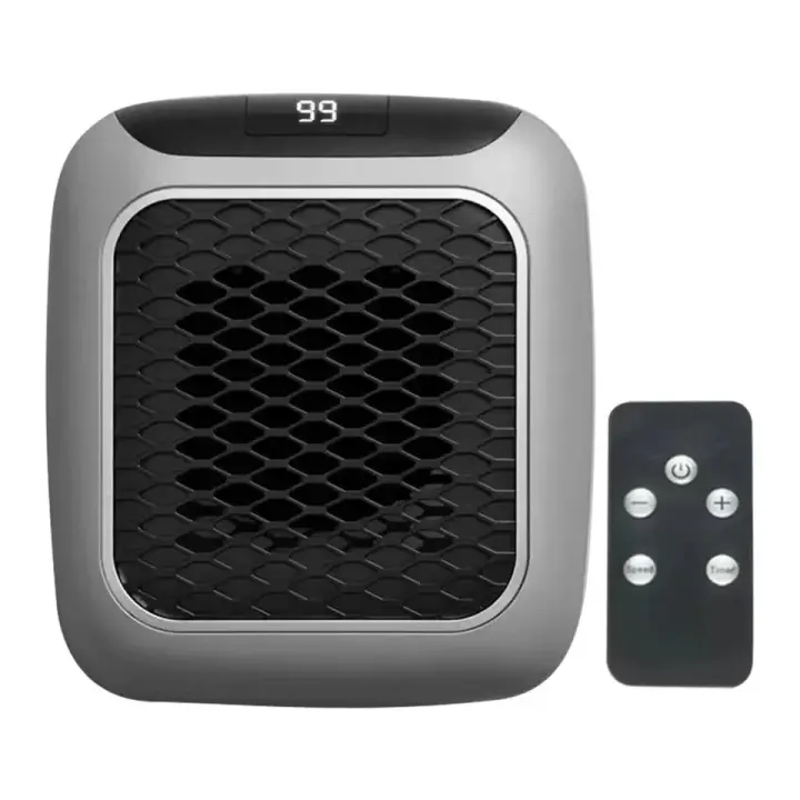 . Calefactor electrico para el  hogar, termostato ajustable, Control remoto, calentador pequeño con diseño cuadrado de 800W - 1