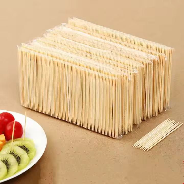 600PCS Palillos De Bambú Doble Cabeza Desechables Etiquetas De Frutas Bagged Para Hotel Restaurante Accesorio Decorativo Para Mesa - 1